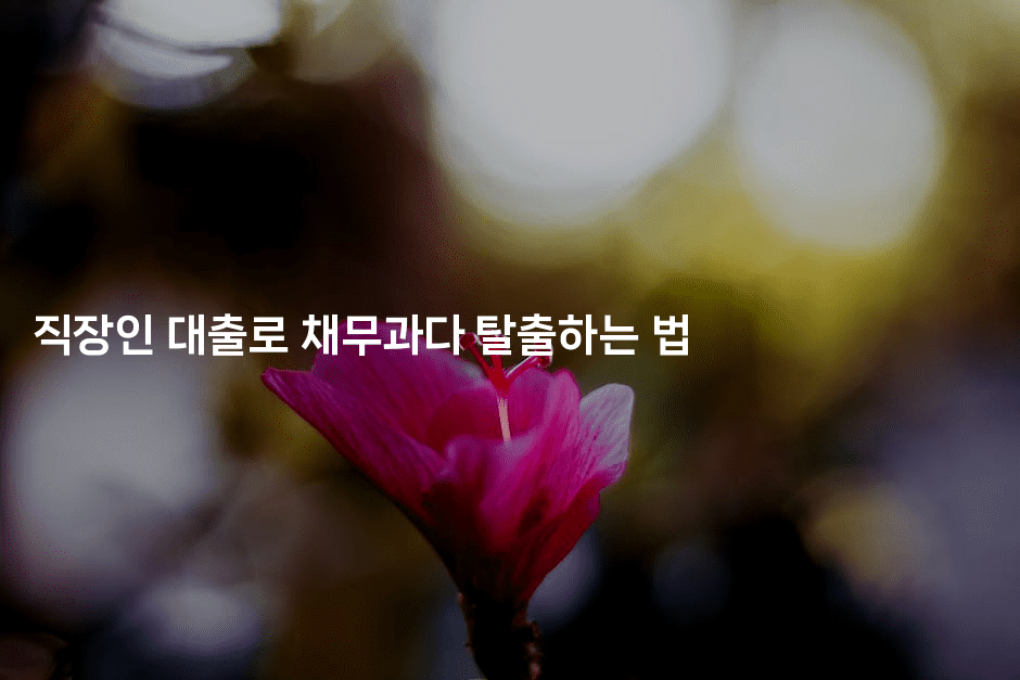 직장인 대출로 채무과다 탈출하는 법-금융키키